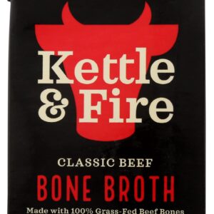 Kettle & Fire Beef Bone Broth, 100% Grass-Fed, Whole30, Gluten Free, 16.9 Oz (Pack of 6)