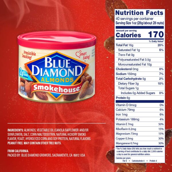 Blue Diamond Almonds Original Smokehouse, 6 Ounce (Pack of 12)