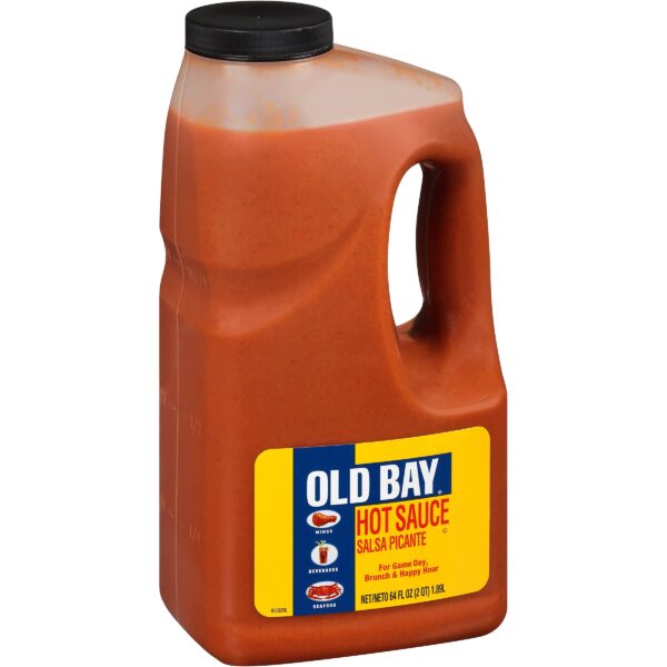 OLD BAY Hot Sauce, 64 fl oz - One 64 Fluid Ounce Bulk Container of Hot Sauce for Seafood Dishes, Wings, Burgers, Mac' n Cheese and Bloody Marys