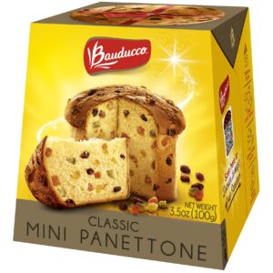 Bauducco Mini Panettone Classic, Moist & Fresh, Traditional Italian Recipe, Italian Traditional Holiday Cake, 2.8 oz (Pack of 4)