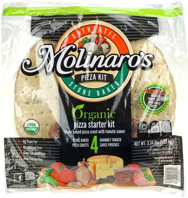 Molinaro's Stone Baked Organic Pizza Starter Kit, 4 Count (53 Ounce)