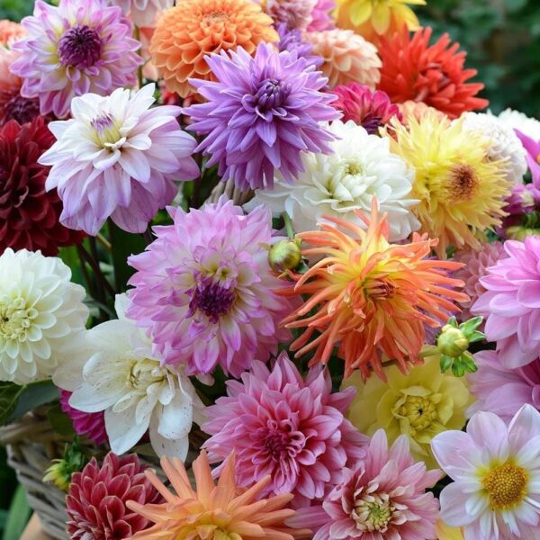 Votaniki Dahlia Mix Bulbs - Attracts pollinators, Long Lasting Blooms - Mixed Dahlia Flower Bulbs for Stunning Garden Display | Low-Maintenance and Easy to Grow