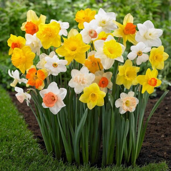 Votaniki Long Lasting Daffodil Mix Bulbs - Fragrant Blooms, Narcissi Long Lasting (Large Flowering) Daffodil | Perennial & Spring Flowering Bulbs - Easy to Grow