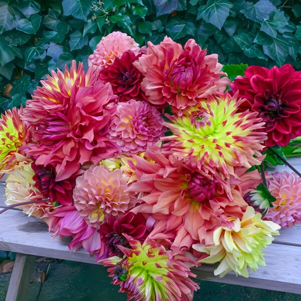 Votaniki Summer Fête Dahlia Mix - Long Lasting Blooms, Perennial Dahlia Flowering Bulbs Ready to Plant - Perfect Addition to Any Garden